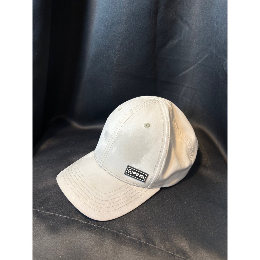 Ping Golf Performance Hat Adjustable‎ Baseball Cap Gray White Polyester Spandex